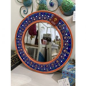 Hand-Painted Round Mirror