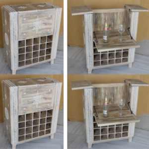 Wooden Painted Wine Rack Cabinet