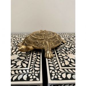 Brass Tortoise with Ganesha