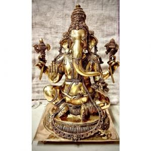 Big Brass Ganesha with Square Base